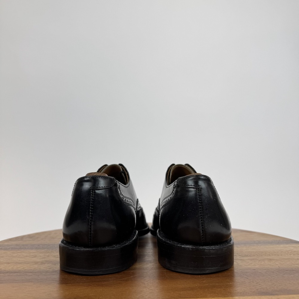 Mens Allen Edmonds Lloyd Black Leather Scalloped Oxfords Dress Shoes Size 9.5 D - Picture 6 of 8